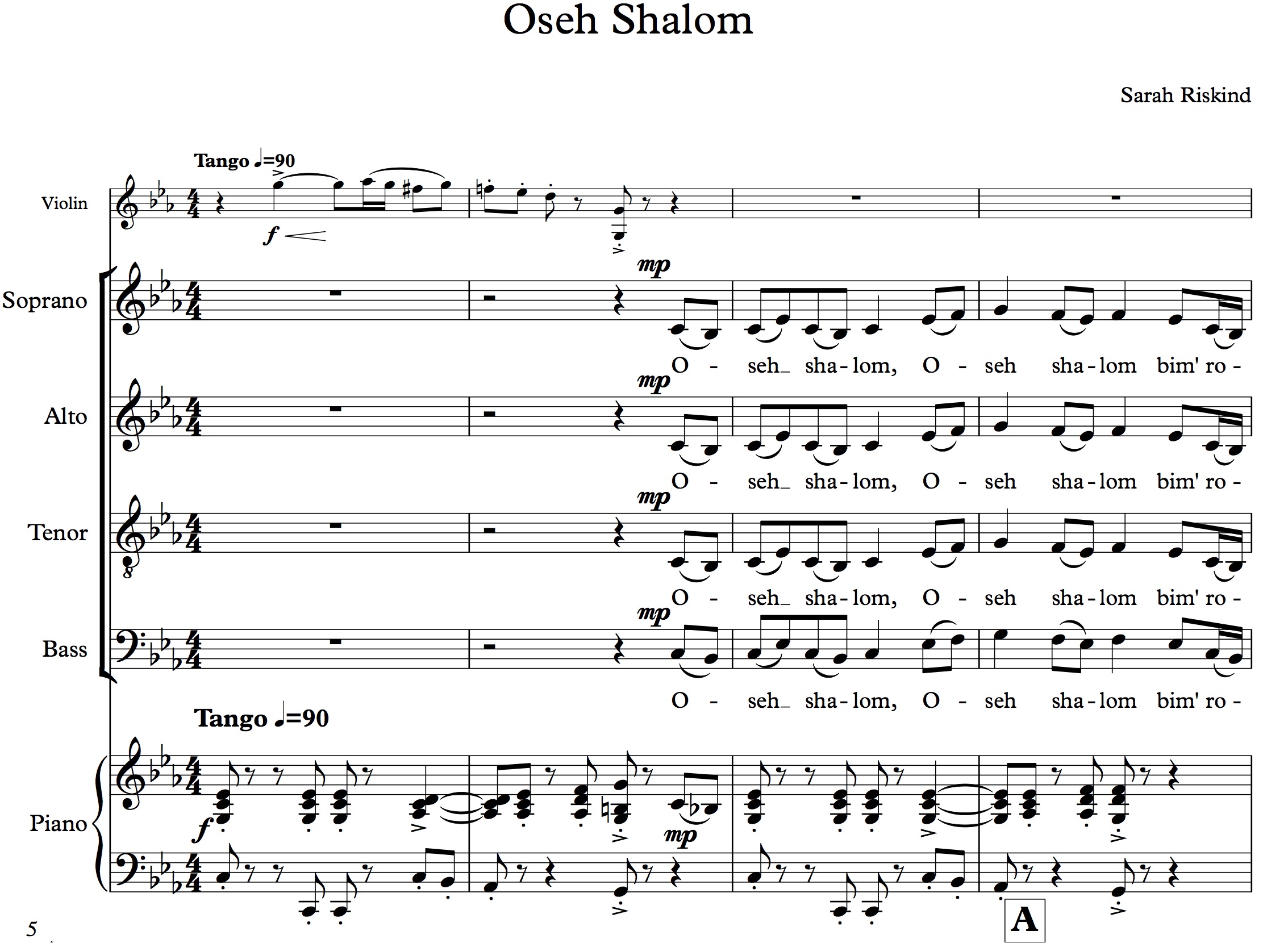 Oseh Shalom: SATB
